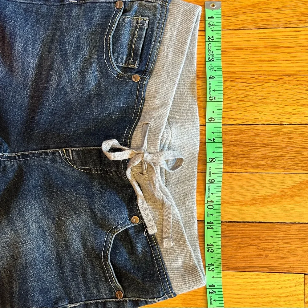 Justice Blue Denim Shorts with Gray Waistband